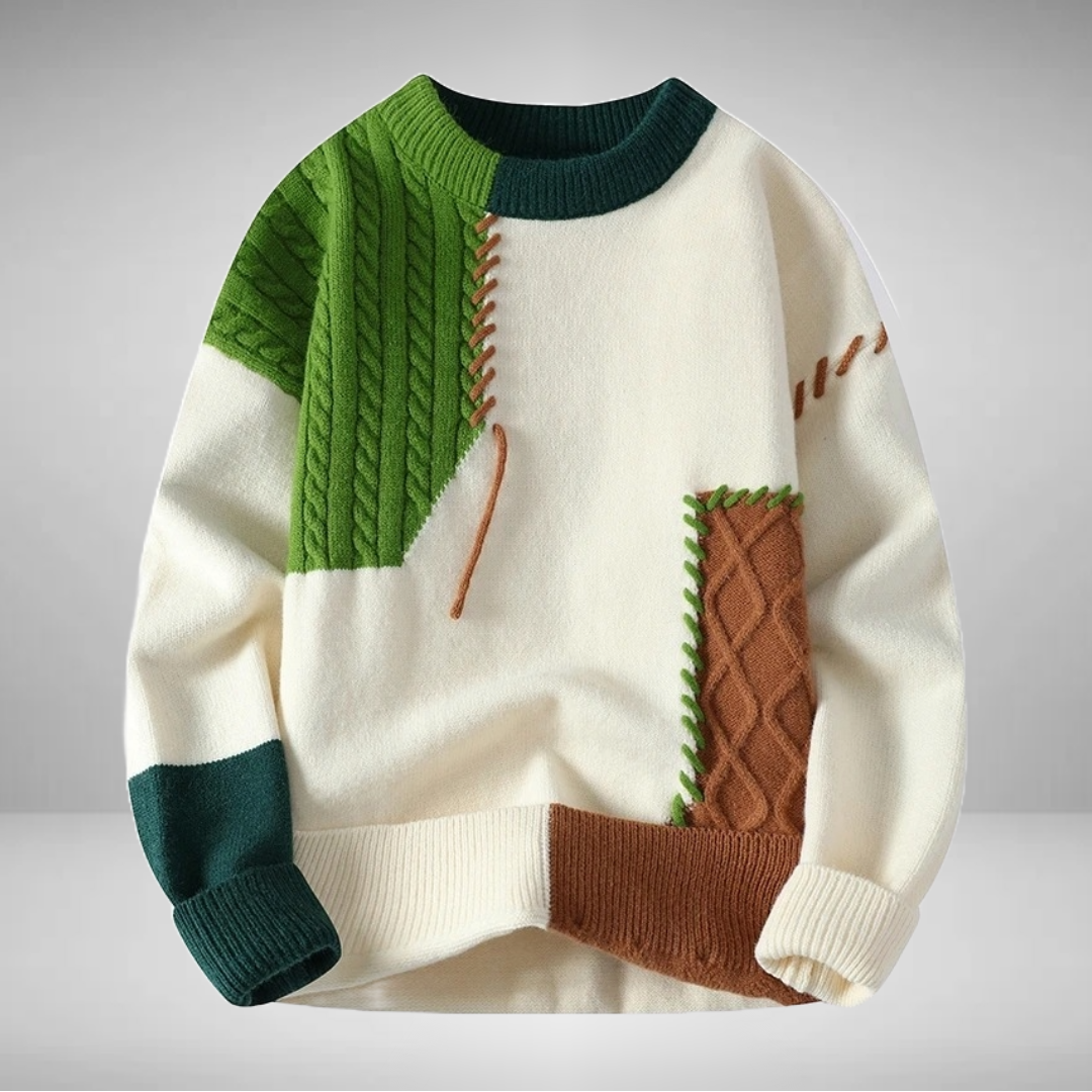 Lior – Pull patchwork au style héritage