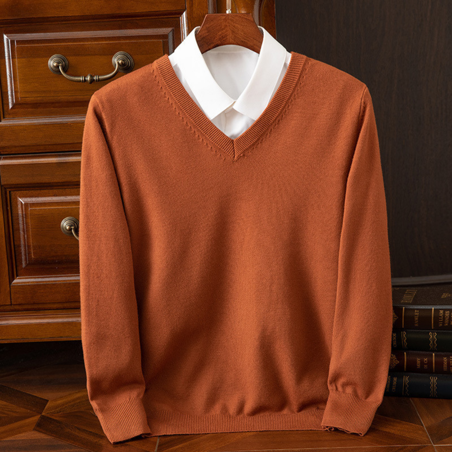Bexford™ | Pull col V en pur cachemire pour homme