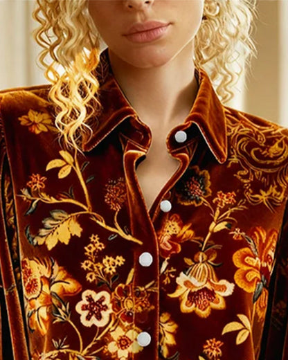 Margaux – Chemisier imprimé à manches bouffantes