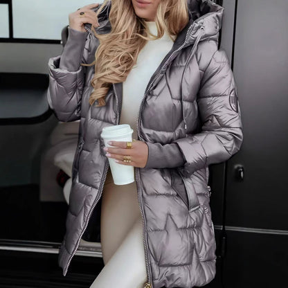 Manteau d’automne pour femme avec capuche