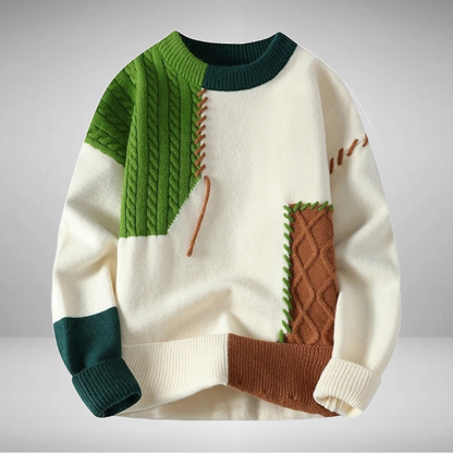 Lior – Pull patchwork au style héritage