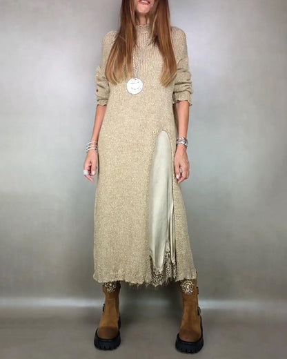 Élia – Ensemble féminin en maille douce et détails de dentelle