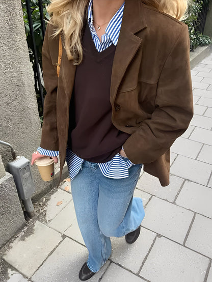 Visconte - brun kort jacka för kvinnor