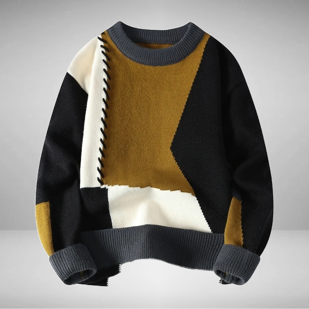 Lior – Pull patchwork au style héritage