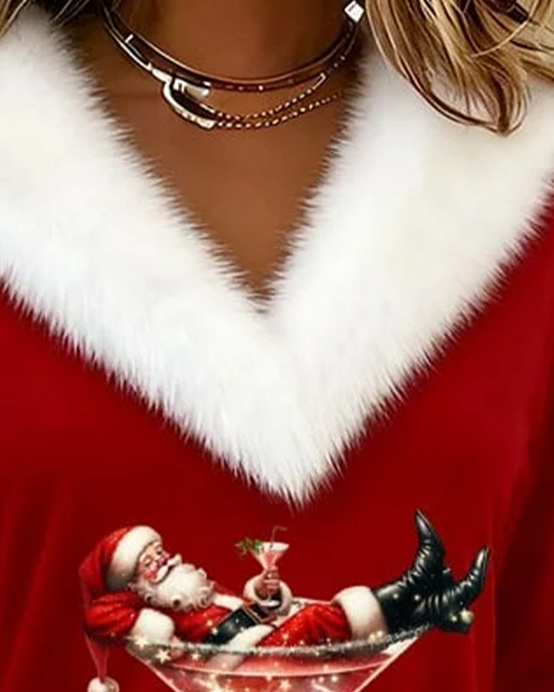 Laura | Haut doux en peluche – Esprit de Noël 🎄 à manches longues