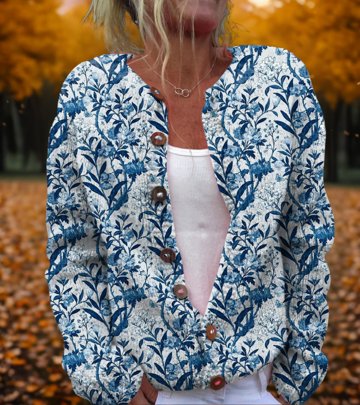 Mary | Floral Pattern Cardigan
