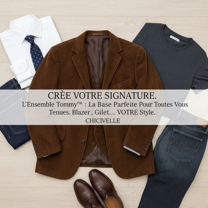 Tommy | Ensemble 2 pièces : Blazer et Gilet en Velours