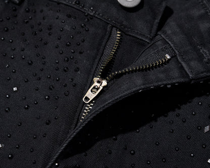 Sacha – Jean slim noir orné de strass