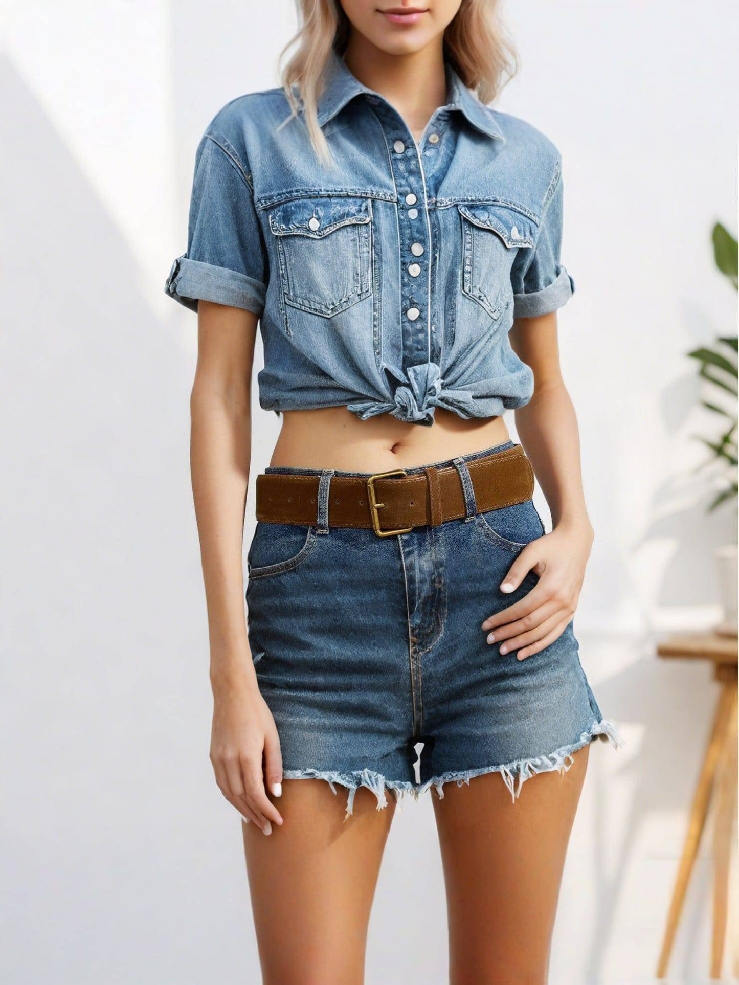 CEINTURE EN CUIR PU AVEC BOUCLE EN ALLIAGE