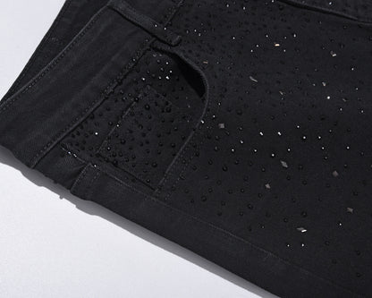 Sacha – Jean slim noir orné de strass
