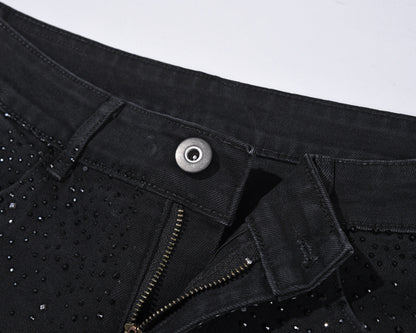 Sacha – Jean slim noir orné de strass