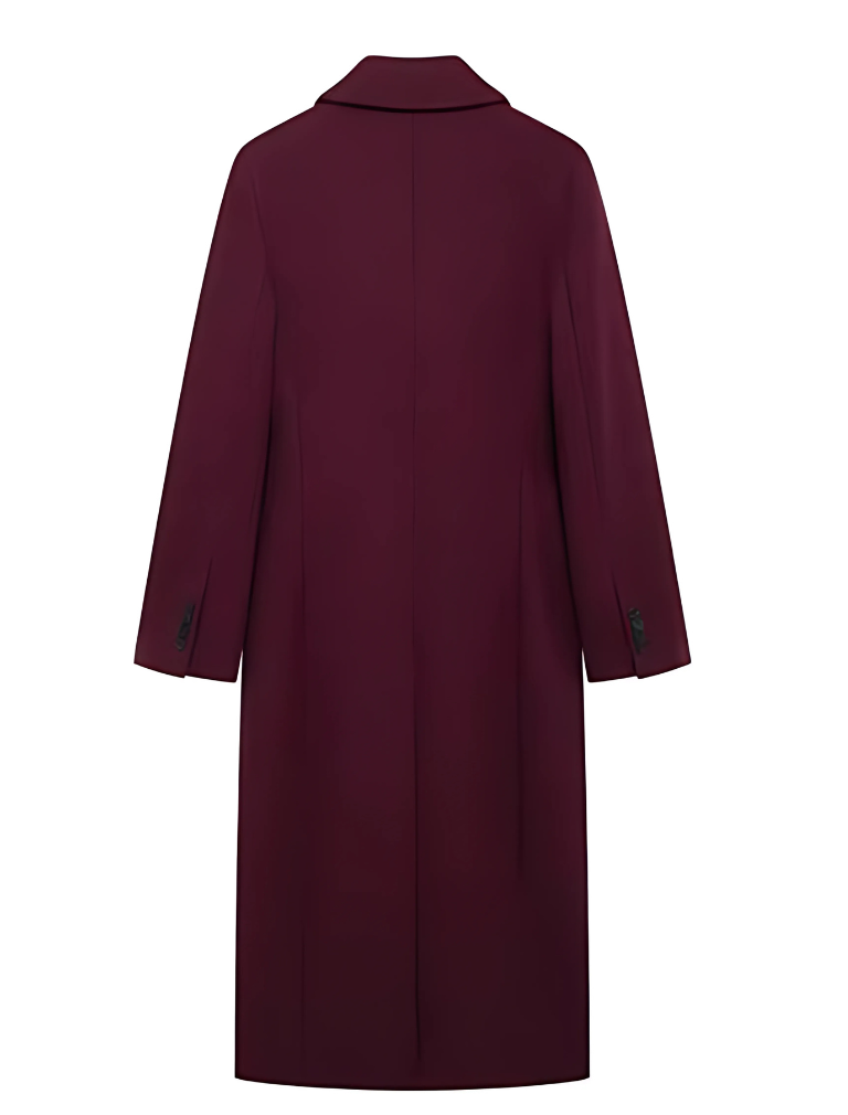 Amelia™ | Manteau Élégant en Laine Bordeaux