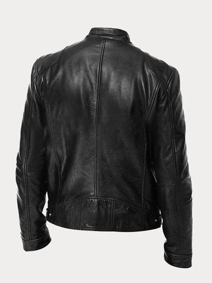 Veste en cuir décontractée pour hommes