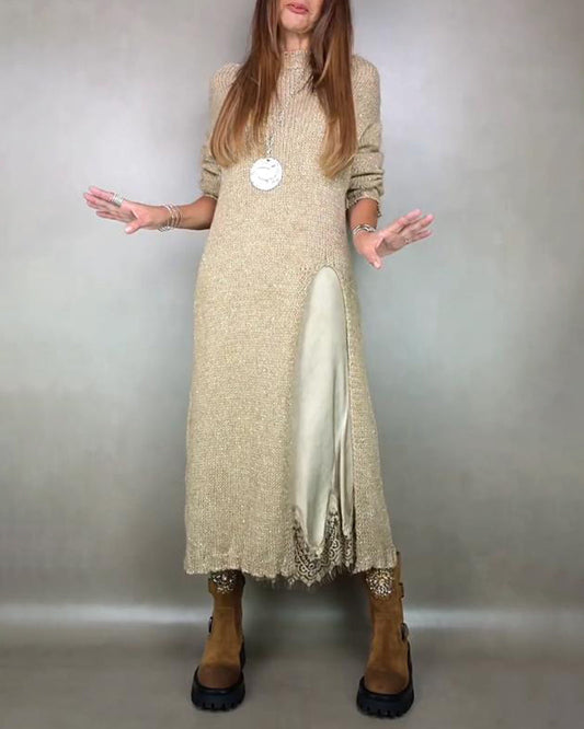 Élia – Ensemble féminin en maille douce et détails de dentelle