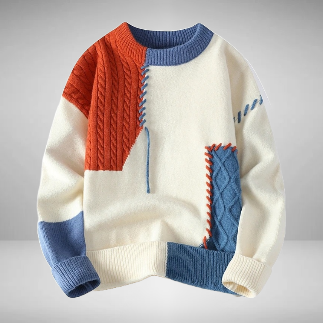 Lior – Pull patchwork au style héritage