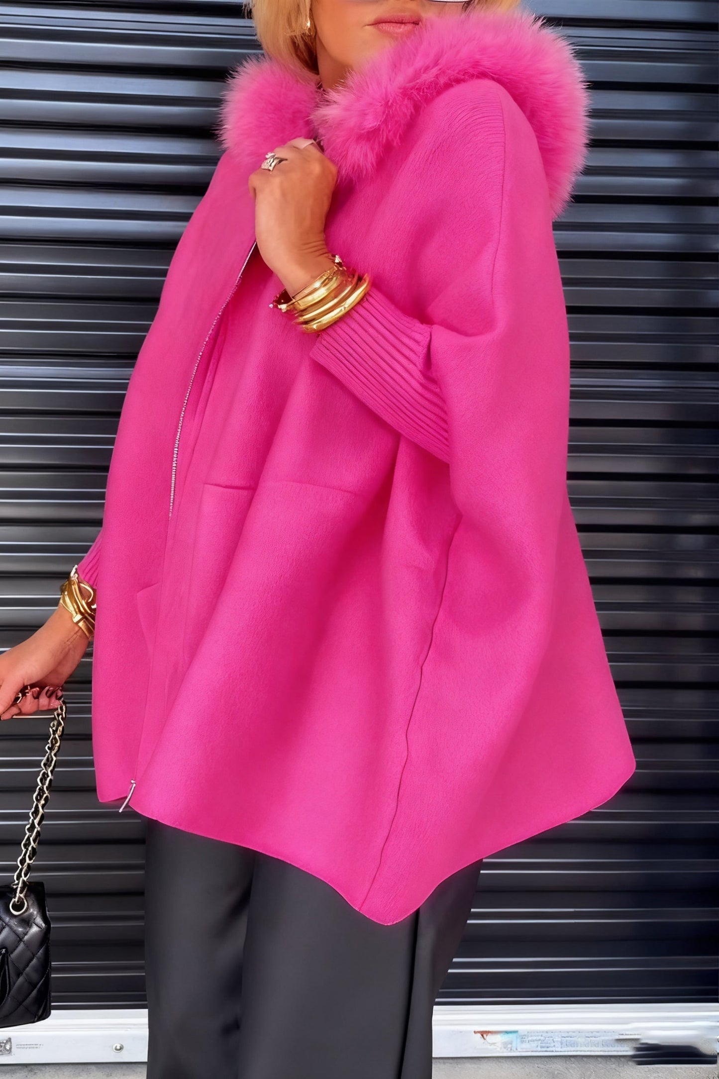 Nolwenn | Veste élégante à col en fausse fourrure